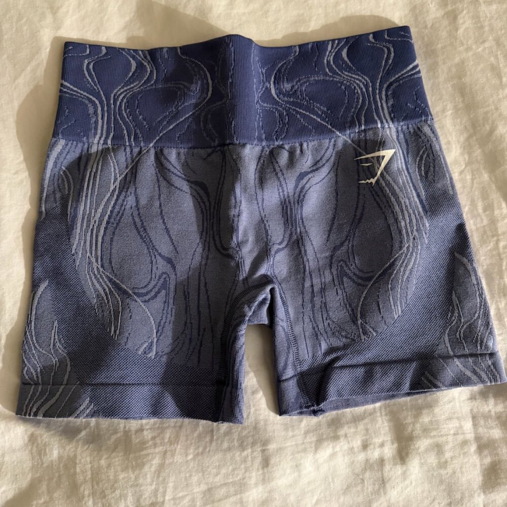 Gymshark Mercury Seamless Shorts - Blue Size Small
